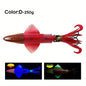 Big Eye Squid Fishing Lure - Glow-in-the-Dark UV Lure with Anti-Loose Design, Durable Metal Hooks & Soft Bait for Deep Sea Night Fishing