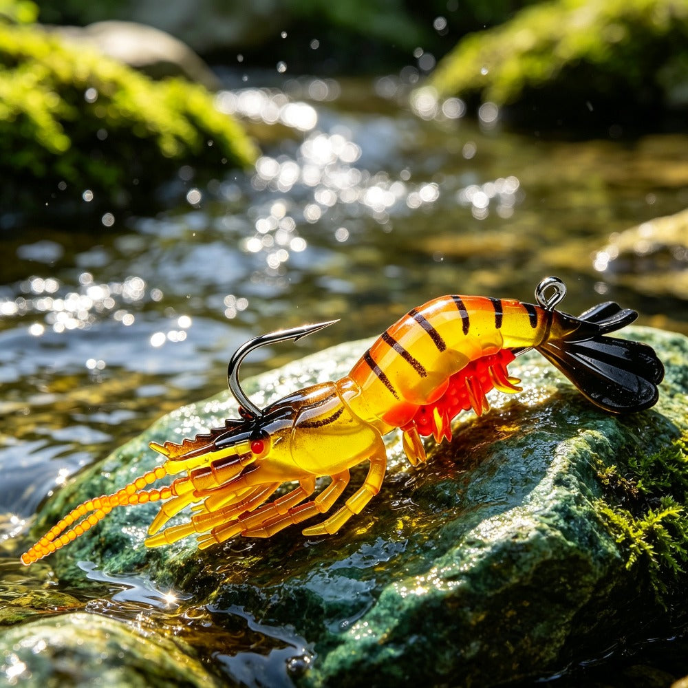 LUREGO Glow UV Soft Shrimp Lure 9cm/8g – Bait for Bass, Trout & Redfish