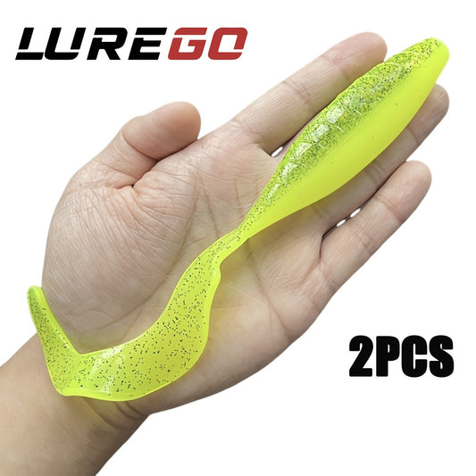 2PCS  High Elastic PVC Simulation Roll Tail Soft Bait Lure Fishing