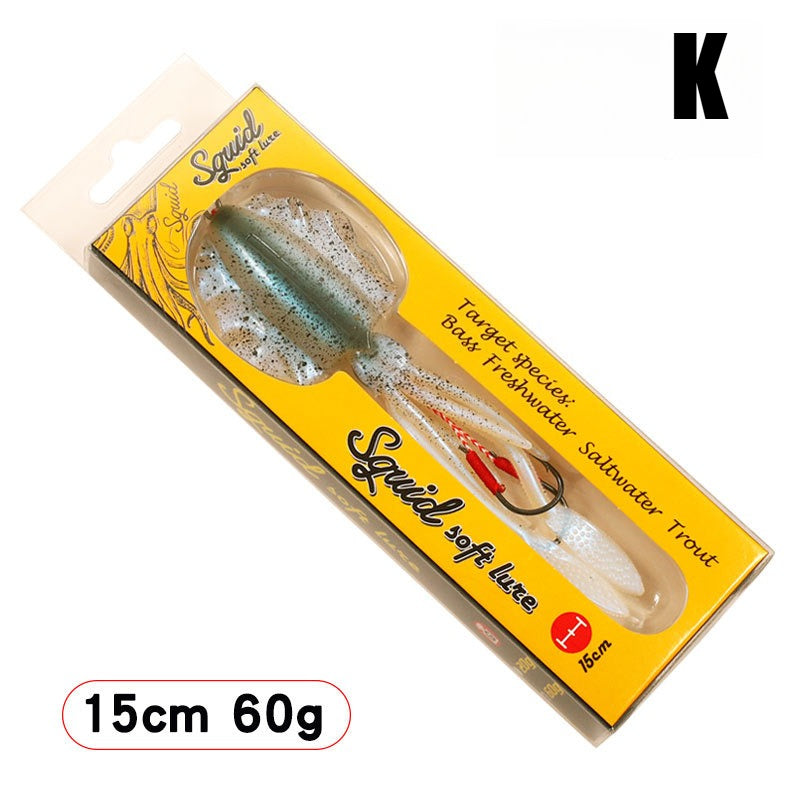 60g Soft Squid Bait Fishing Trolling Lure Octopus Head Jigs Luminous UV Squid Jig