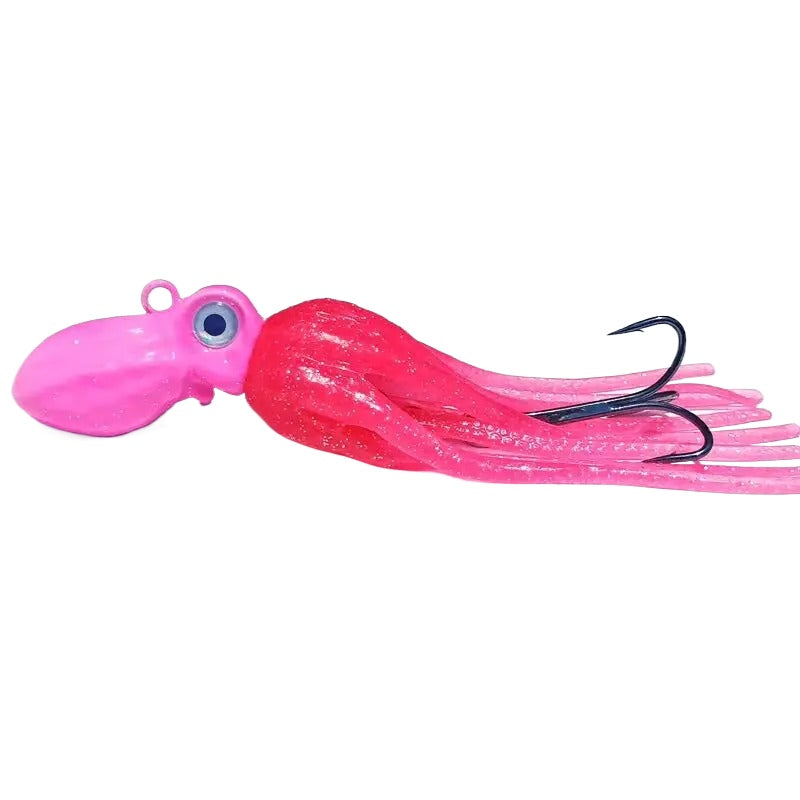 100g-450g Triple Size TPE Jig Bait - Deep Sea Giant Squid Lure with 2Treble Hooks, Realistic Fish Scale Detailing