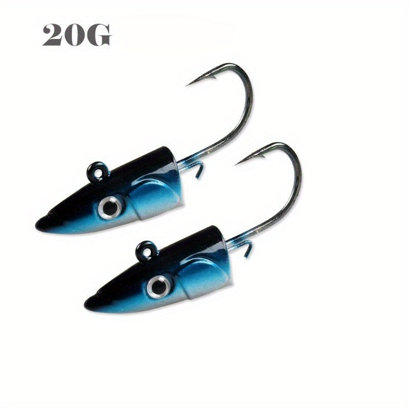 Blue 20g Jig Head + 3-Tail Swimbait Set | 115mm/ 6g Ultra-Realistic Lure | Casting Bottom Rig