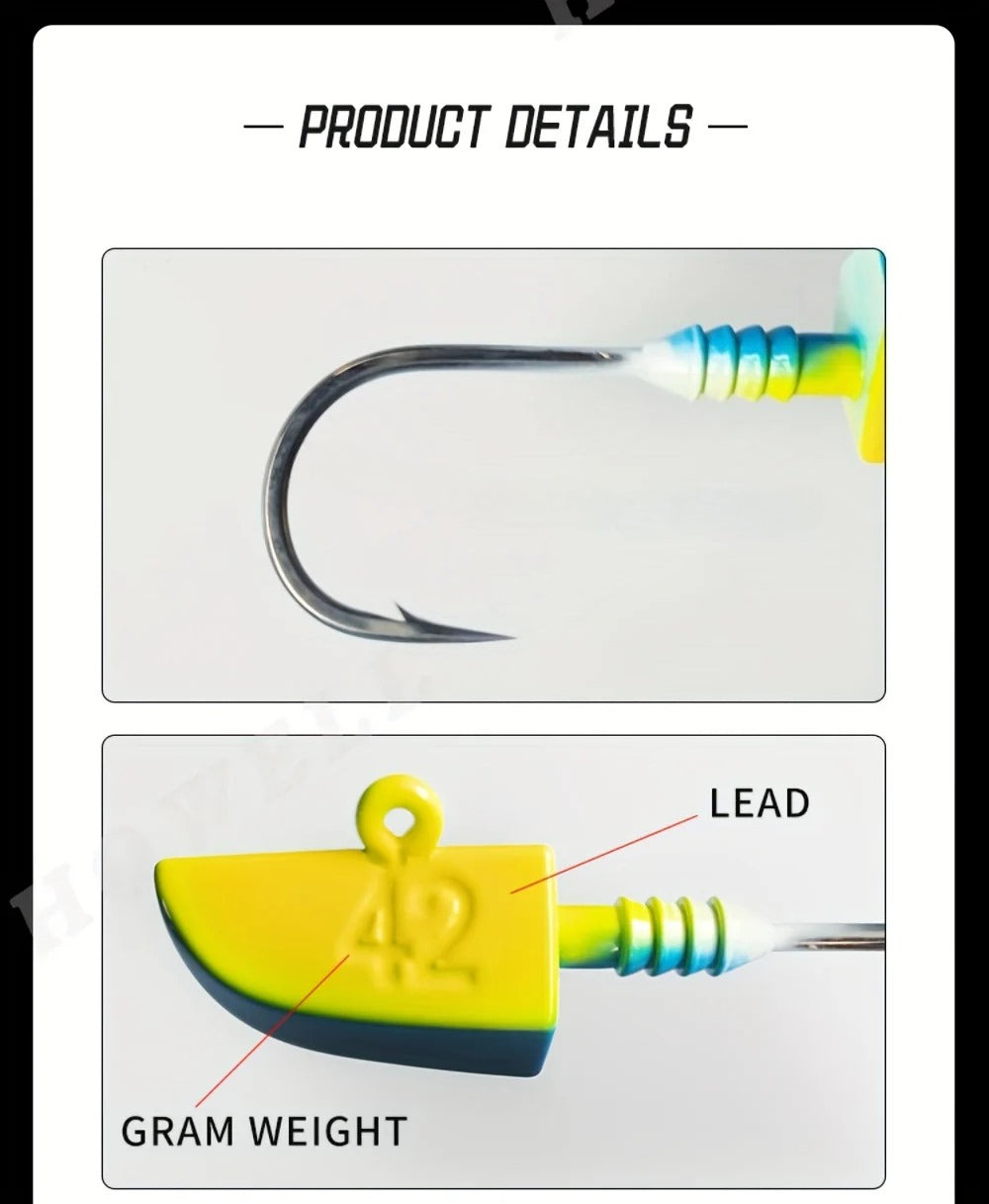 14g-56g  Fishing Hook  Professional Grade 14g28g42g56g Anti-Slip Lead Head Fishing Hook 7/0