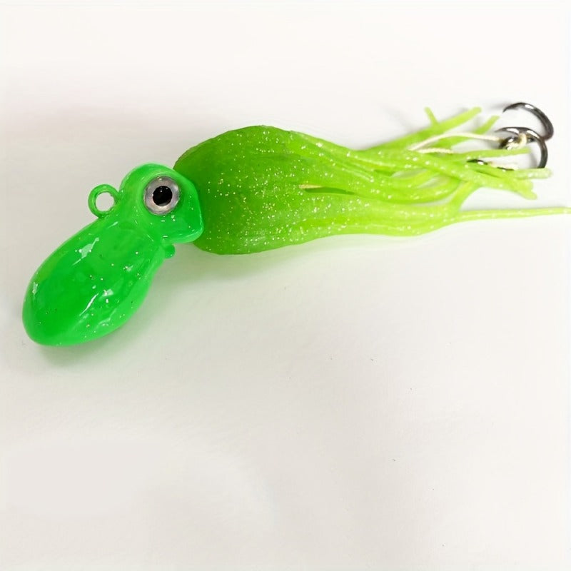 100g-450g Triple Size TPE Jig Bait - Deep Sea Giant Squid Lure with 2Treble Hooks, Realistic Fish Scale Detailing