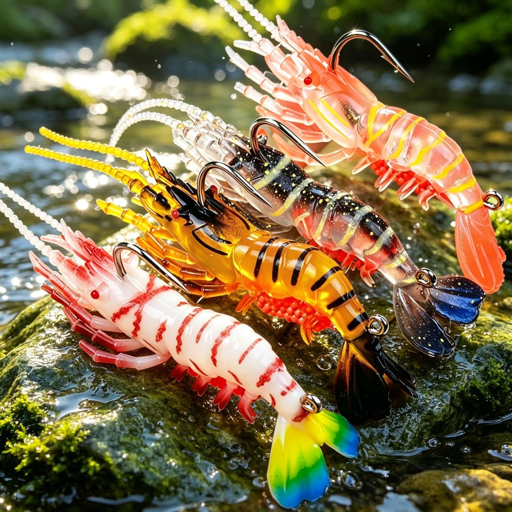 LUREGO Glow UV Soft Shrimp Lure 9cm/8g – Bait for Bass, Trout & Redfish