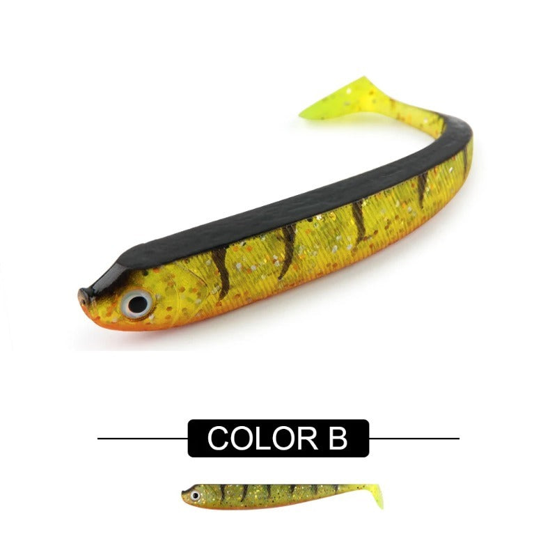 8PCS/5PCS/3pcs  Dual-Color T-Tail Soft Fishing Lures - Realistic Painted 7.5cm/9.5cm/12.5cmSwimbait with Multi-Color Options