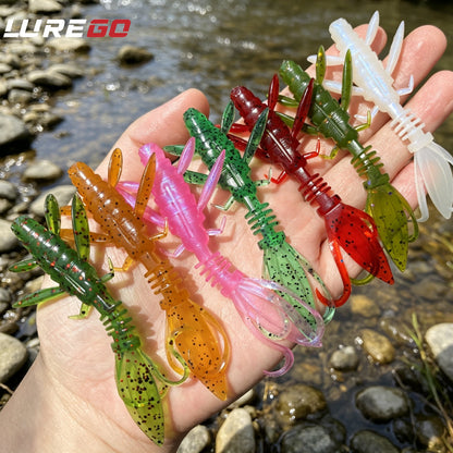 4PCS Soft Plastic Insect Lure, PVC Creature Bait with Segmented Body & Thin Forked Tail, Bass Trout Fishing Soft Lure
