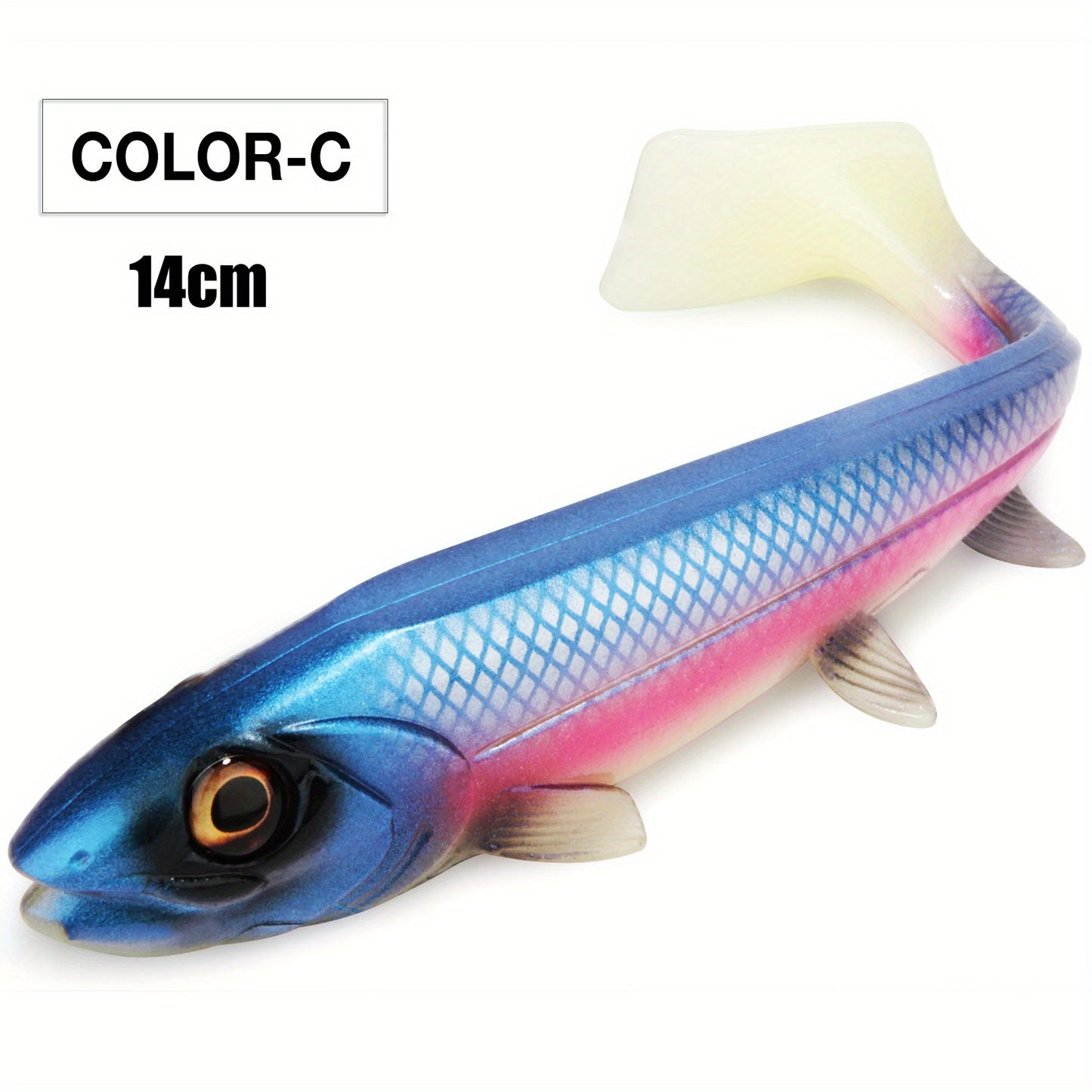 Silicone Square Tail Swinging Lure 14cm/18cm - Realistic Swimbait for Deep Diving