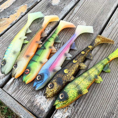 Silicone Square Tail Swinging Lure 14cm/18cm - Realistic Swimbait for Deep Diving
