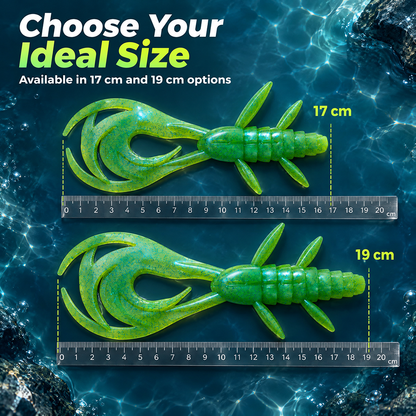 LUREGO Shrimp Swimbait 17-19cm, 43-61g, Multi-Tentacle Curly Tail