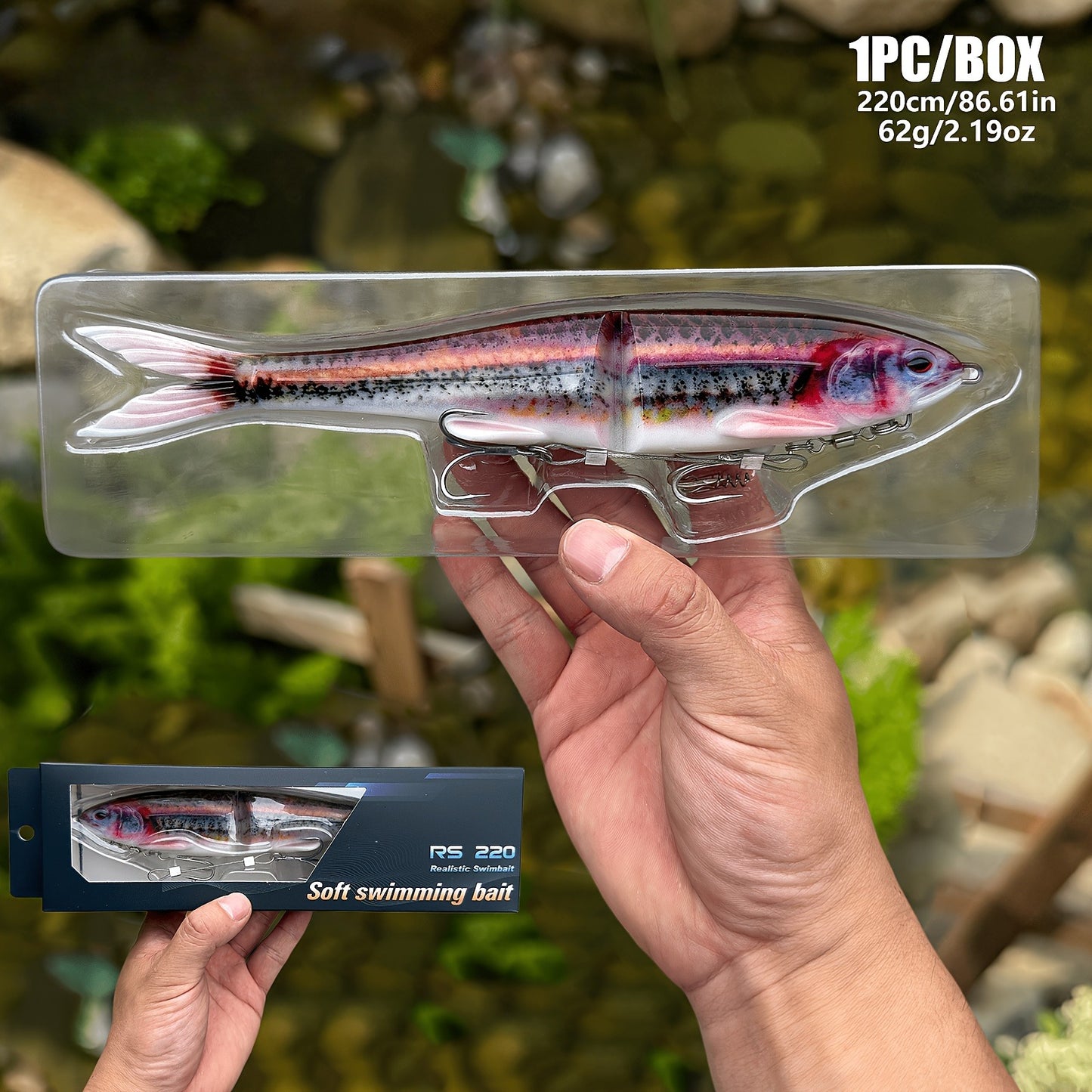 22cm 2-Section Premium Soft Bait - Includes Double Hooks