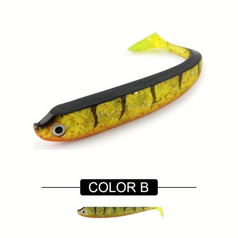 8PCS/5PCS/3pcs  Dual-Color T-Tail Soft Fishing Lures - Realistic Painted 7.5cm/9.5cm/12.5cmSwimbait with Multi-Color Options