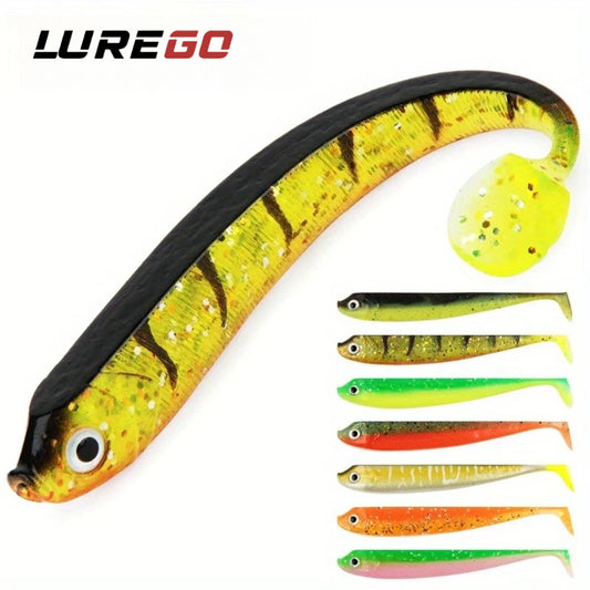 3pcs  Dual-Color T-Tail Soft Fishing Lures - Realistic Painted 7.5cm/9.5cm/12.5cmSwimbait with Multi-Color Options
