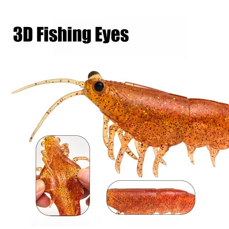 18cm/38g /Realistic Soft Artificial Shrimp Fishing Lures, Silicone Prawn Baits for Saltwater Sea Fishing