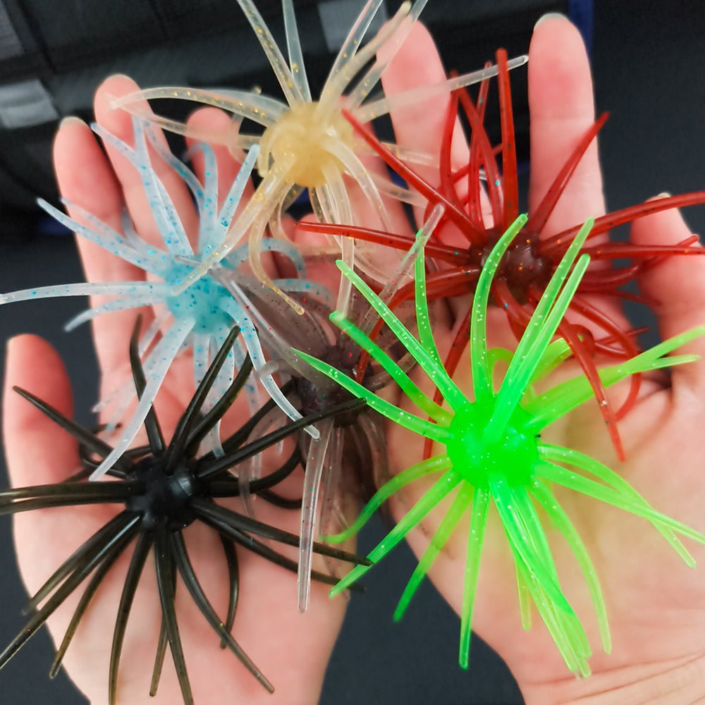 TPE Fishing Lure Simulated Sea Urchin Lures Soft Silicone
