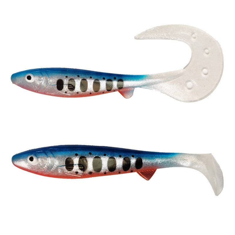 Giant 7.48inch/6.5inch T-Tail Curled Tail Grub Soft Fishing Lure - Saltwater Freshwater Bass Grouper Bait