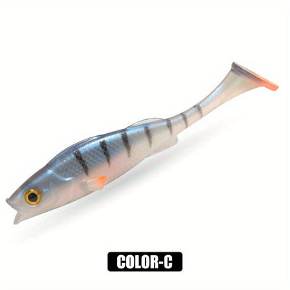 3pcs 7cm/11cm/14cm Soft Tail Realistic Fish Lures - Floating & Sinking Dual Action, High-Density Durable PVC Bait for Bass