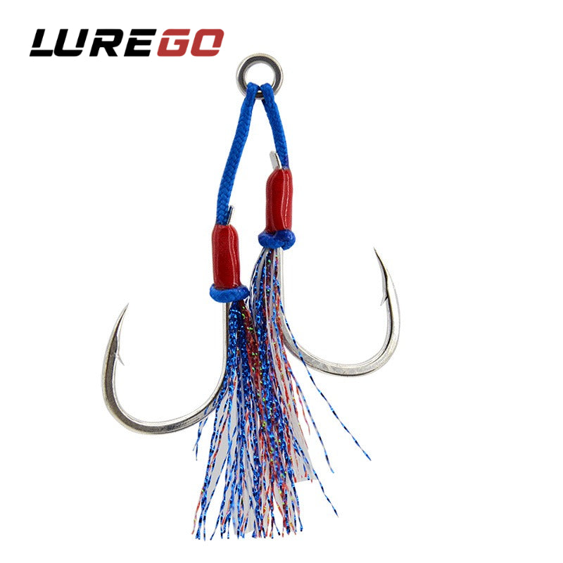 LUREGO Swivel Assist Hooks 2/0-7/0, 16-Strand PE Braid for Metal Jigging