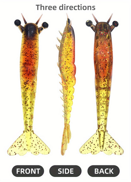 2pcs Ironclad Giant Shrimp Soft Bait - Sinking Lure with Anti-Bite Cutting Design, PVC Material, Perfect for Freshwater and Saltwater Fishing
