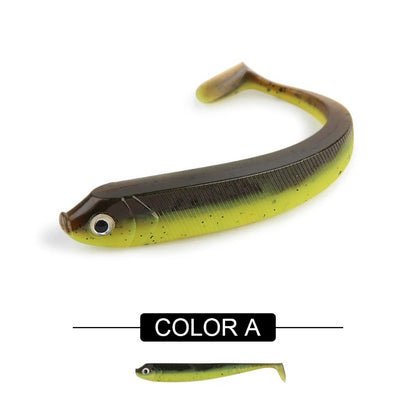 8PCS/5PCS/3pcs  Dual-Color T-Tail Soft Fishing Lures - Realistic Painted 7.5cm/9.5cm/12.5cmSwimbait with Multi-Color Options
