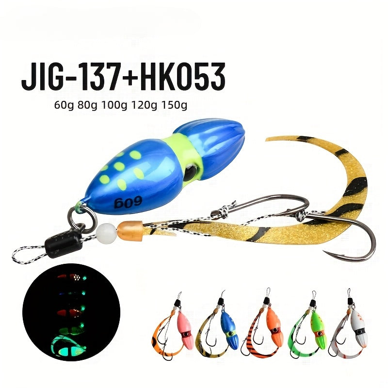 1pc (or Bulk Ordering Available) Heavy-Duty Metal Fishing Lure - with Treble Hooks