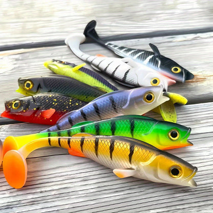 3pcs 7cm/11cm/14cm Soft Tail Realistic Fish Lures - Floating & Sinking Dual Action, High-Density Durable PVC Bait for Bass