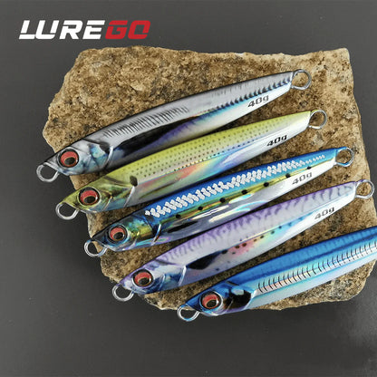 LUREGO 40g 60g Shore Jigging Lure 3D Print Real Scale Metal Jigs Fishing Lure