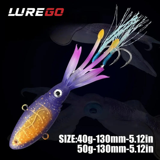 40g 50g Large VIB Lure with Squid-Imitating Design for Professional Boat and Trolling Fishing. fishing bait fishing lures