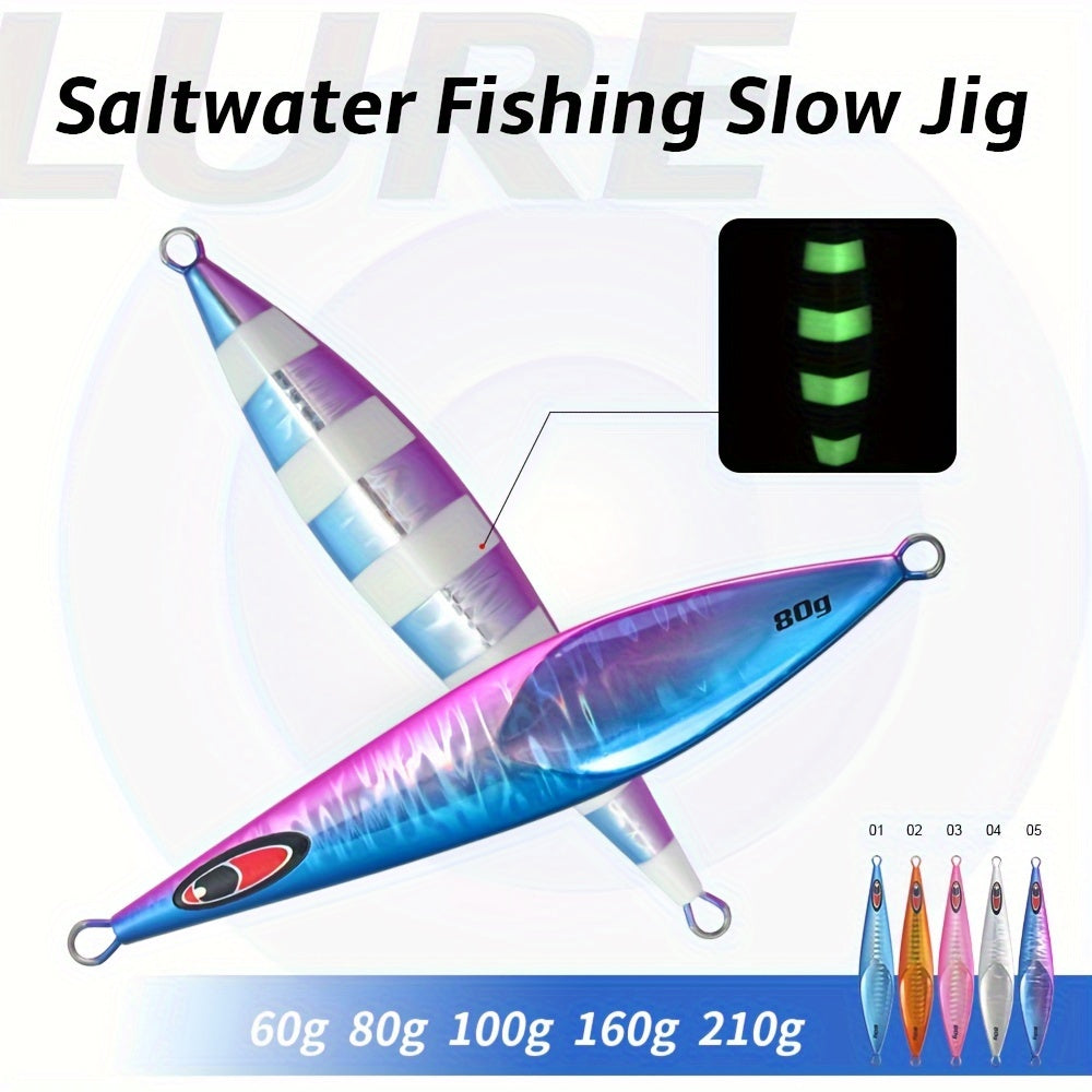 80g/100g/160g/210g Slow Jigging Lure for Saltwater Fishing
