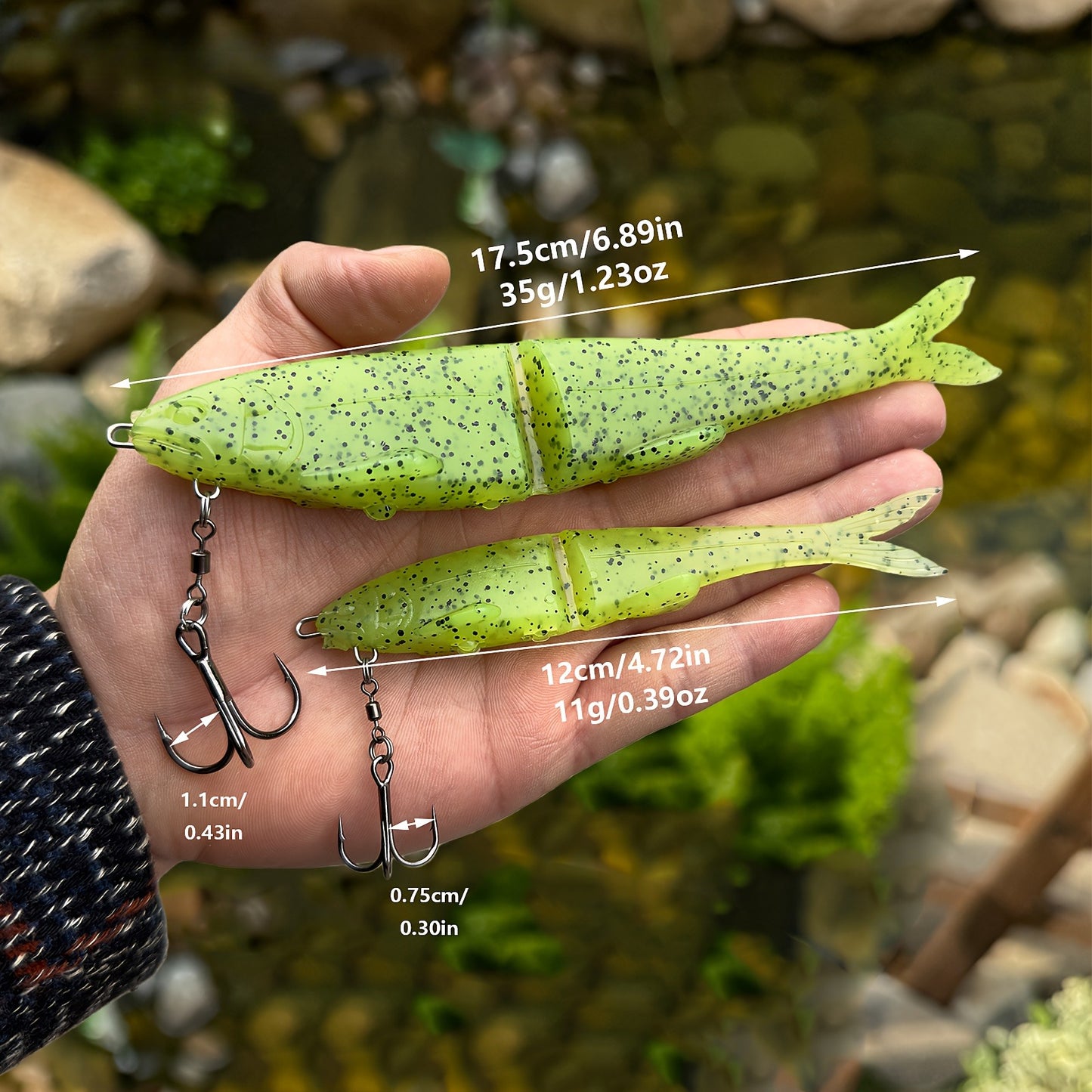 12/17/22cm Two-Section Soft Swimbait – Long-Casting, Segmented Lifelike Action for Predator Fish