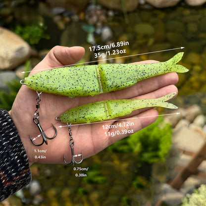 12/17/22cm Two-Section Soft Swimbait – Long-Casting, Segmented Lifelike Action for Predator Fish