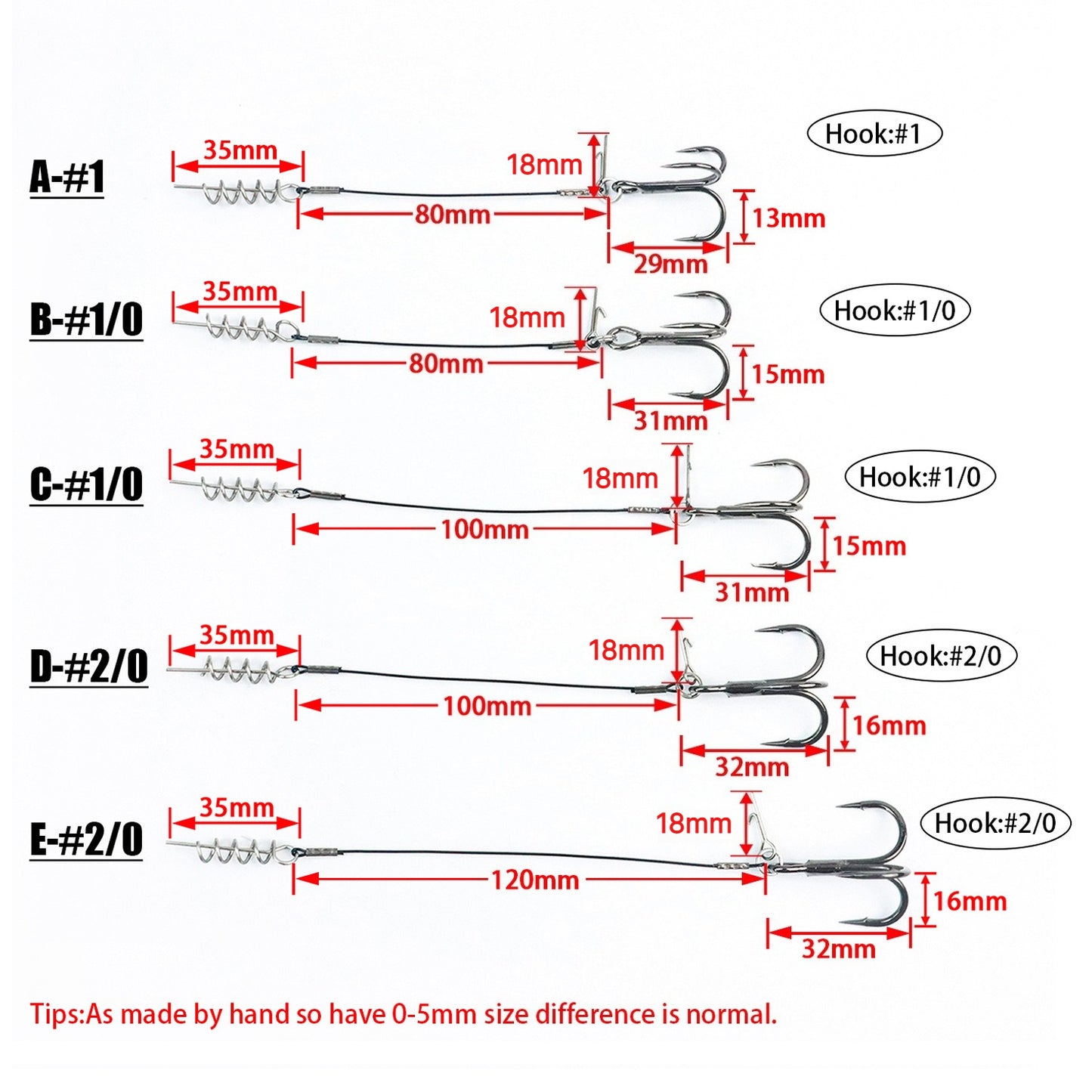 2PC Stinger Wire Trace Leader With Screw Treble Hook For Soft Bait