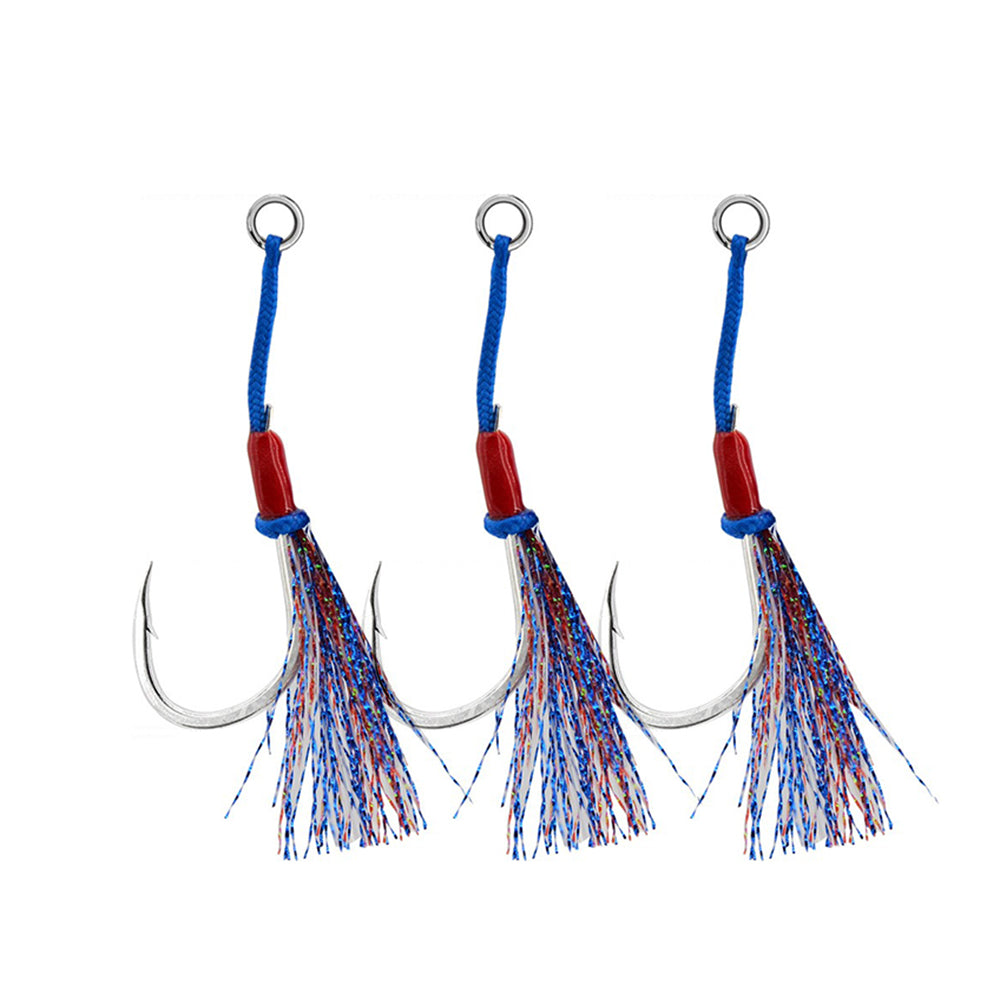 LUREGO Swivel Assist Hooks 2/0-7/0, 16-Strand PE Braid for Metal Jigging