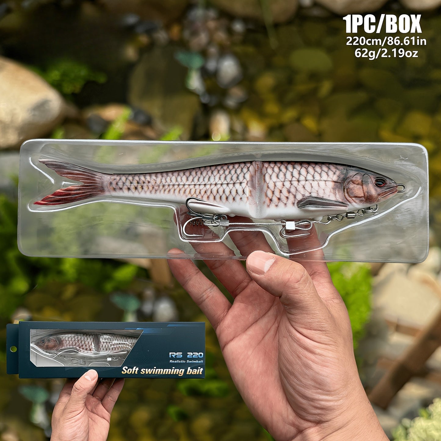 22cm 2-Section Premium Soft Bait - Includes Double Hooks