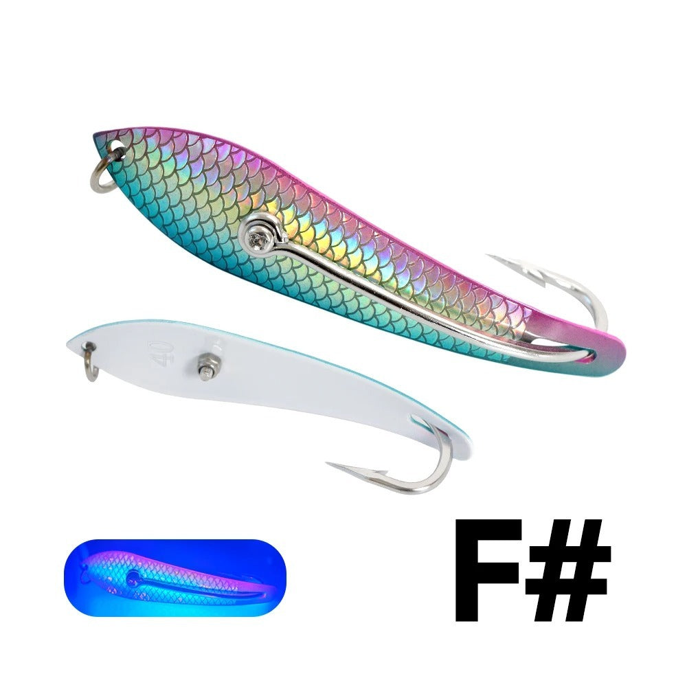 Metal Spoon Lure 3.03-4.53 Inches, 3D Scale Pattern Metal Spoon, Saltwater Artificial Bait