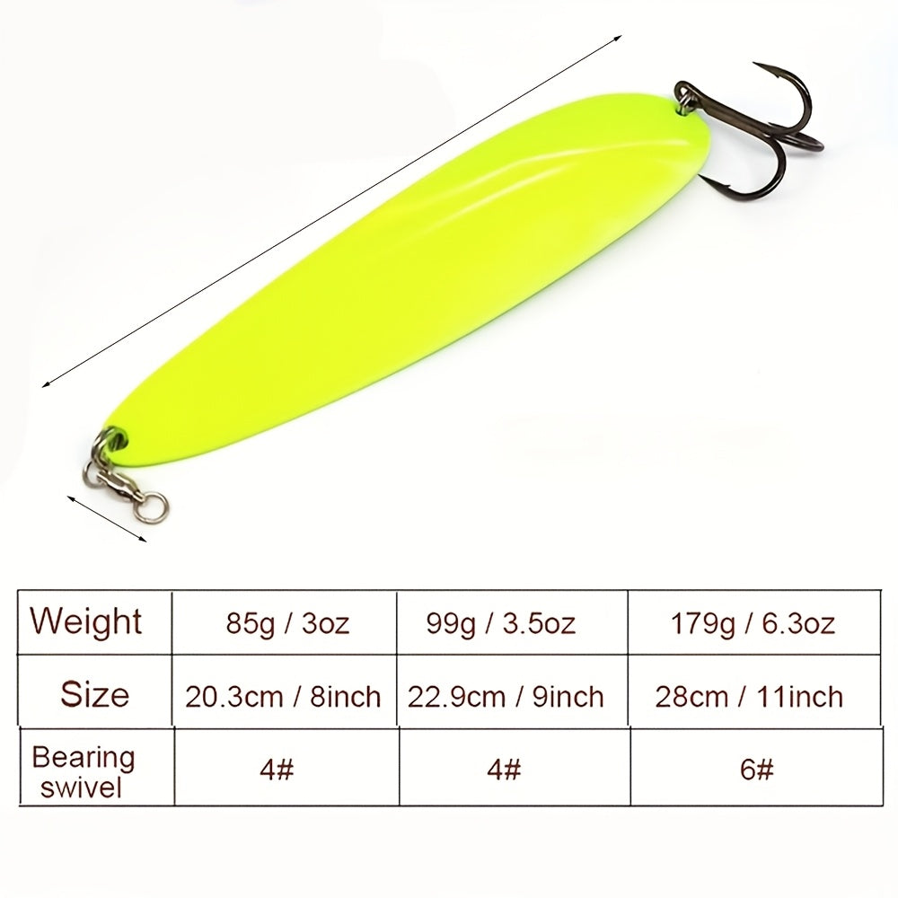 Professional 8''/9'' Stainless Steel Spoon Lures - Ultra-Reflective Saltwater Fishing Lures with Sharp Treble Hooks