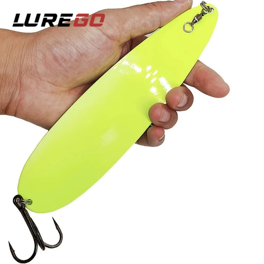Professional 8''/9'' Stainless Steel Spoon Lures - Ultra-Reflective Saltwater Fishing Lures with Sharp Treble Hooks