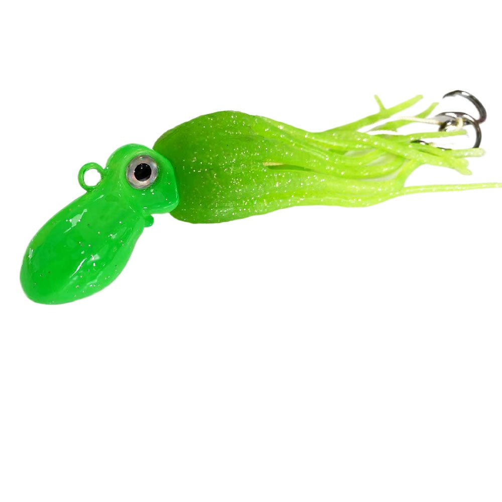 100g-450g Triple Size TPE Jig Bait - Deep Sea Giant Squid Lure with 2Treble Hooks, Realistic Fish Scale Detailing