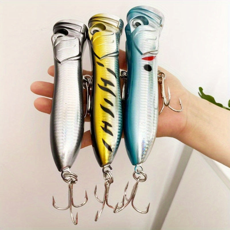 18.5cm Giant Popper Lure - 106g Triple-Color Splash Bait - Topwater Fishing Lure
