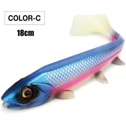 Silicone Square Tail Swinging Lure 14cm/18cm - Realistic Swimbait for Deep Diving