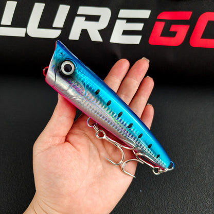 Long Cast 96g Heavy-Duty Popper Lure – 15cm Giant Topwater Plug, Realistic Saltwater Fishing Lure for Bass & Big Game