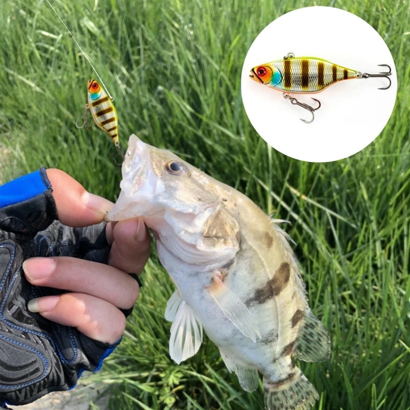 12g Sinking VIB Lure - ABS Hard Bait with High-Frequency Vibrating Beads, 2.36inch Long Distance Casting for Bass & Pike