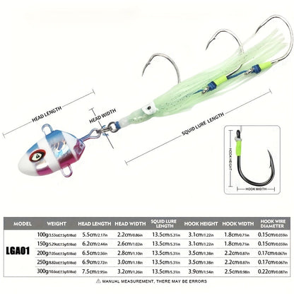 100g150g200g250g300g Inchiku Kabura Slow Sinking Metal Jig Lure with Triple Hooks