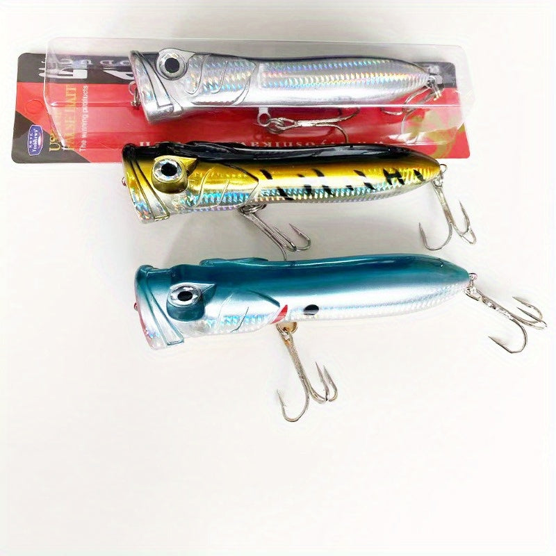 18.5cm Giant Popper Lure - 106g Triple-Color Splash Bait - Topwater Fishing Lure