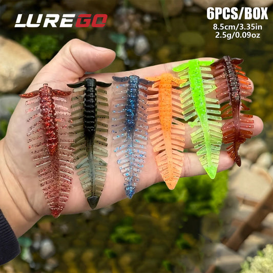 6pcs Set of Very Special Multi-Legged Soft Bait Lures, Leaf-Shaped Fishing Soft Baits