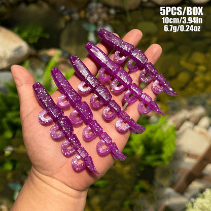 5/6PCS Soft Worm Shrimp Fishing Lure 70mm/100mm Artificial Baits Bass Silicone Fishing Lure