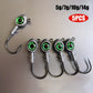 5PCS/Pack 3D Big Eye Jigheads For Fishing Trout & Bass, High Carbon Steel Hook Suitable For Red Fish, Salmon, Bass, Trout And Other Fish