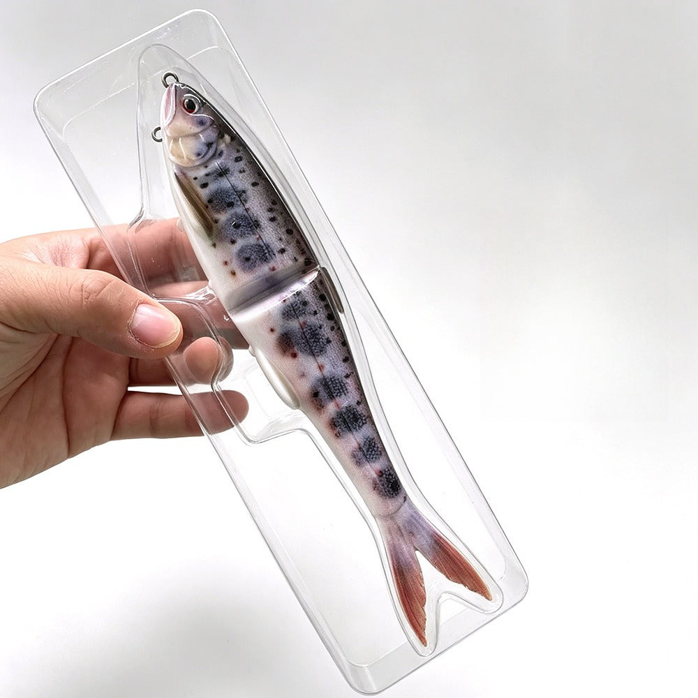 3D Printing Color Soft Bait 22cm Two-Part Fishing Lure with Dual Hooks