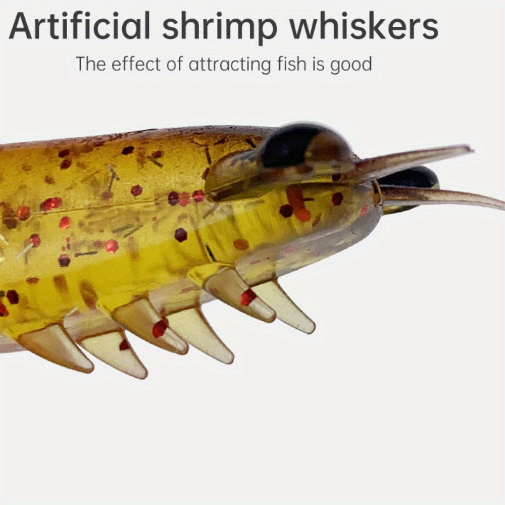 2pcs Ironclad Giant Shrimp Soft Bait - Sinking Lure with Anti-Bite Cutting Design, PVC Material, Perfect for Freshwater and Saltwater Fishing