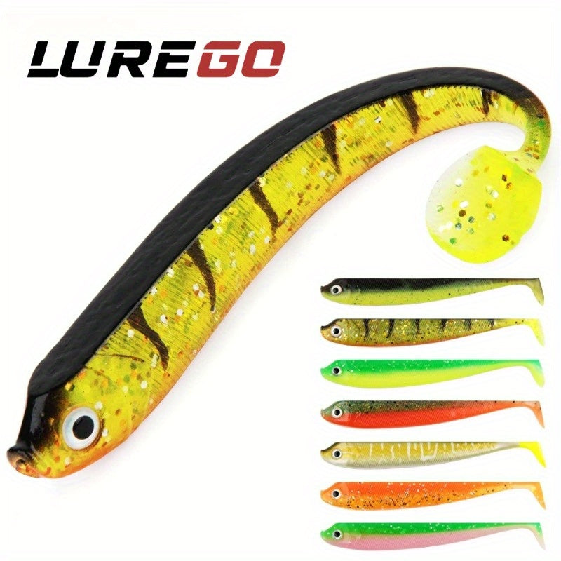 8PCS/5PCS/3pcs  Dual-Color T-Tail Soft Fishing Lures - Realistic Painted 7.5cm/9.5cm/12.5cmSwimbait with Multi-Color Options